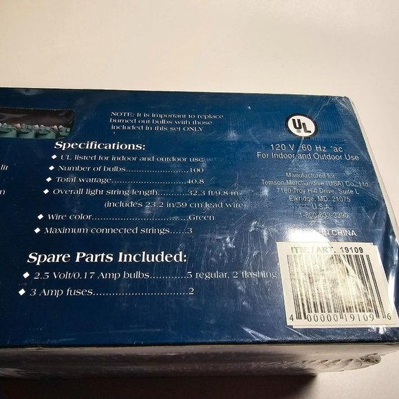 Tomson Ultra Burst 2-Way Flashing 300ct Color String Lights NEW Green Wire 32ft - Picture 5 of 6